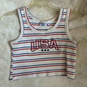 Vintage embroidered USA tank top
